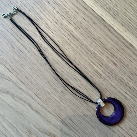Purple Pendant & Rope Chain - Picture 2 of 5